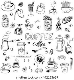 Hand Drawn Coffee Set