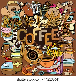 Hand Drawn Coffee Set