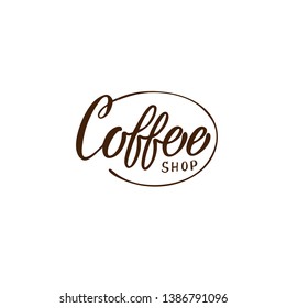 Hand drawn coffee shop logo. Simple and stylish badge. Vector format.