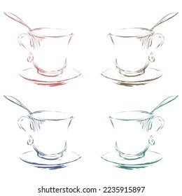 Ilustración Del Vector De Café O Té Dibujado A Mano
