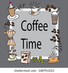 Hand Drawn Coffee and Tea time Vector