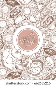 Hand drawn Coffee time illustration.