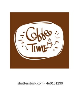 hand drawn coffee time vector lettering 