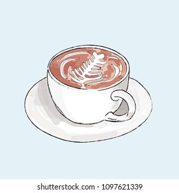 Hand drawn coffee vector illustration isolated.