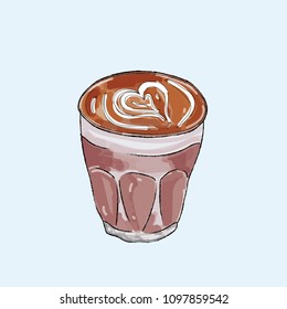 Hand drawn coffee vector illustration isolated.
