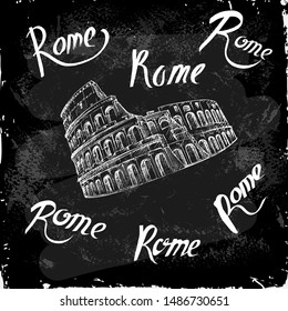 hand drawn coliseum of Rome