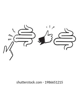 hand drawn Colitis. Gut constipation disease illustration vector isolated 