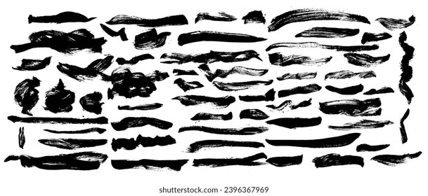 Hand drawn collection of abstract ink lines and brush strokes. Grunge set of graphic illustrations for banner template. Vector elements isolated on white background.
