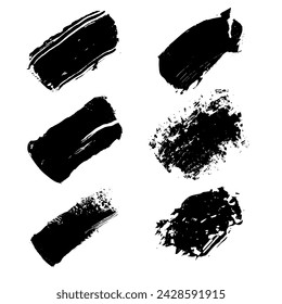 Colección dibujada a mano de líneas de tinta abstractas y pinceladas. Grunge conjunto de ilustraciones gráficas para plantilla de banner. Elementos vectoriales aislados sobre fondo blanco.