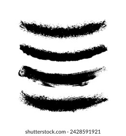 Hand drawn collection of abstract ink lines and brush strokes. Grunge set of graphic illustrations for banner template. Vector elements isolated on white background.