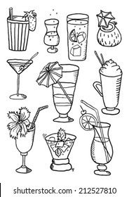 Hand Drawn Collection Of Cocktails