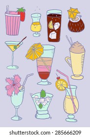 Hand Drawn Collection of Cocktails