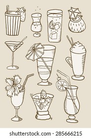 Hand Drawn Collection of Cocktails