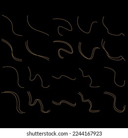 Hand drawn collection of curly swishes, swashes, swoops. Calligraphy swirl. Highlight text elements. Vector illustration.