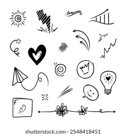 Hand drawn collection of doodle.