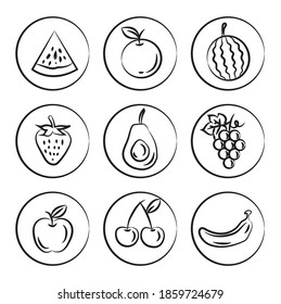Hand drawn collection of food and drink icon