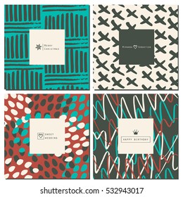 Hand drawn collection of invitation cards.