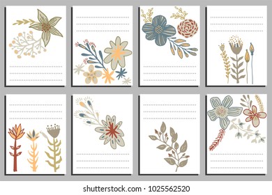 Hand drawn collection of romantic floral invitations 8 gentle ca