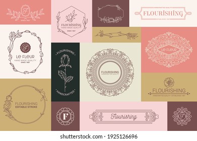 Hand drawn collection of romantic invitations. Wedding, marriage, bridal, birthday, Valentine's day. Isolated. Vector