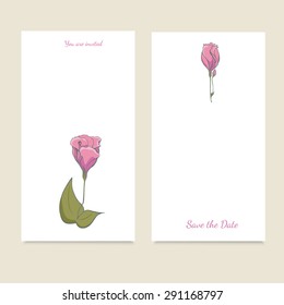 Hand drawn collection of romantic invitations. Invitation and greeting card. Isolated. Vector