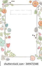 Hand drawn collection of romantic invitations. Wedding, marriage, bridal, birthday, Valentine's day. Vector illustration
