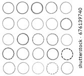 Hand drawn collection of round frames