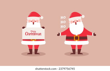 Hand Drawn Collection of Santa Claus for Christmas Holiday Character Illustration
