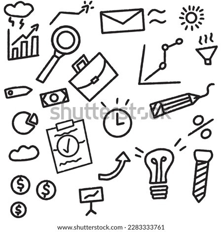 Hand drawn collection set of business doodle,sketch icons.Editable strokes,vector illustration