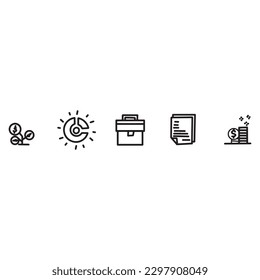 Hand drawn collection set of icons isolated on white background.Set contains business icons.Vector illustration eps10 