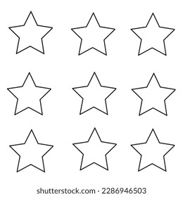 Conjunto de colecciones dibujadas a mano de estrellas,eps de ilustración vectorial10
