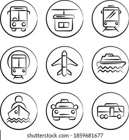 Hand drawn collection of travel