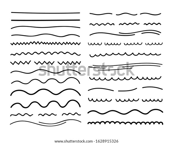 Hand drawn
collection of underline strokes in marker brush doodle style.
Various Shapes. Vector graphic
design.