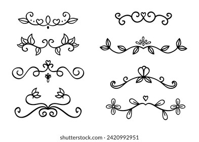 Hand drawn collection of wedding ornaments