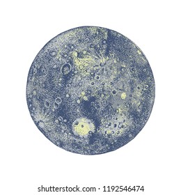 Hand drawn coloful Mercury planet. Vector illustration