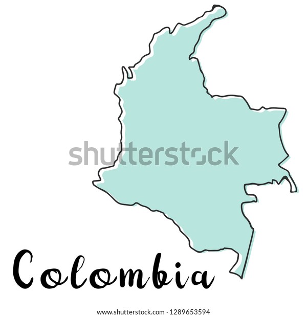 Hand Drawn Colombia Map Vector Illustration Stock Vector Royalty Free Shutterstock