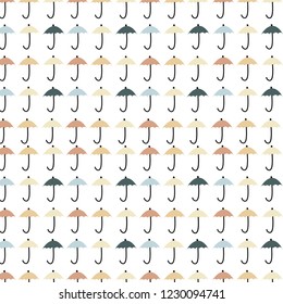 Hand drawn color autumn pattern with umbrella for printing or web use