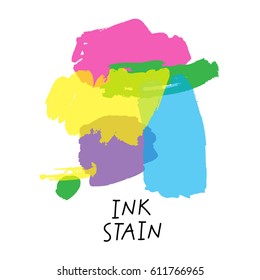 hand drawn color brush ink stains