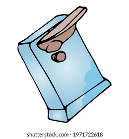 hand drawn color can opener in doodle style