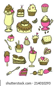 Hand Drawn Color Confectionery Sweet Set