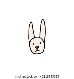 hand drawn color element for easter, bunny