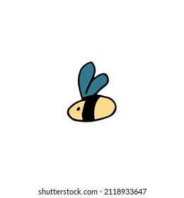 hand drawn color element for easter, honey bee