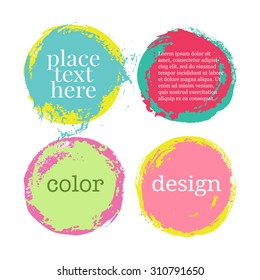 Hand drawn color elements for design