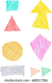 Hand drawn color elements for design. Vector backgrounds