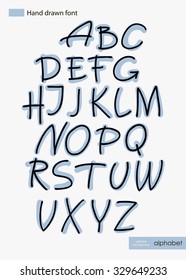  Hand drawn color font. Vector illustration. Vector elements for your design.