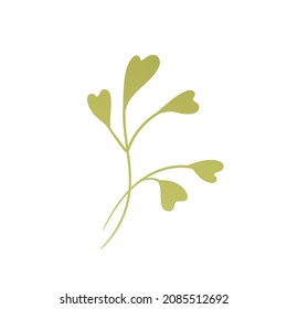 Hoja de color dibujada a mano. Elemento aislado lindo. Composiciones florales modernas. Ramas verdes tropicales. Ilustración de material vectorial. Imágenes prediseñadas para papelería, diseño web, papel pintado, tarjeta.