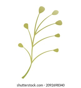 Hand drawn color leaf. Cute isolated element. Modern floral compositions. Tropic green branches. Vector stock illustration. Clip art for stationery, web design, wallpaper, card.