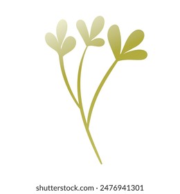 Hoja de color dibujada a mano. Lindo elemento aislado. Composiciones florales modernas. Ramas verdes tropicales. Ilustración de stock de Vector. Clip de arte para papelería, Diseño web, Fondo de pantalla, tarjeta.