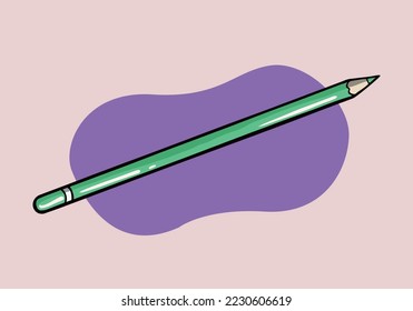 Hand drawn color pencil. Cartoon Style colored pencils. Vector flat icon.