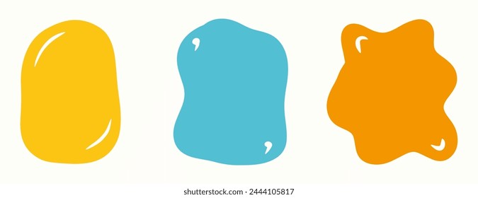 Hand drawn color speech bubbles. Vector illustration isolated on white background