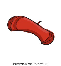Hand drawn color vector beret.